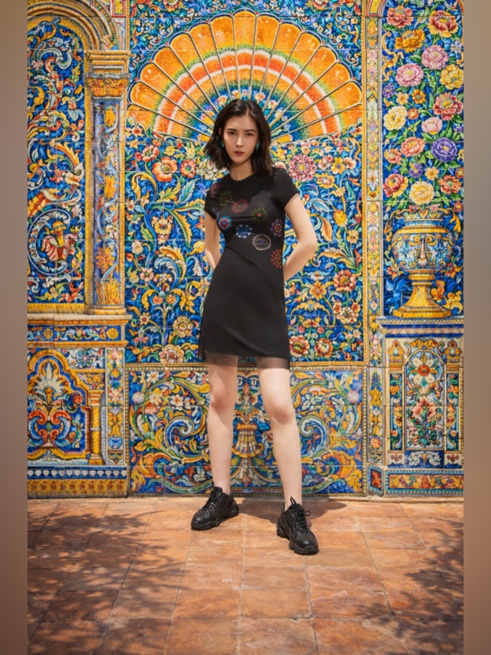 Desigual NWT Tulle and Mandalas Dammi Dress Size M.
